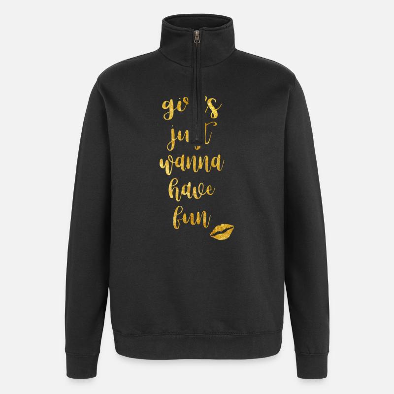 les filles veulent juste s'amuser - Sweat à zip 1/4 - noir
