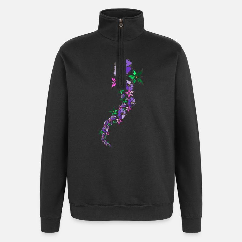 polynesien - Sweat à zip 1/4 - noir