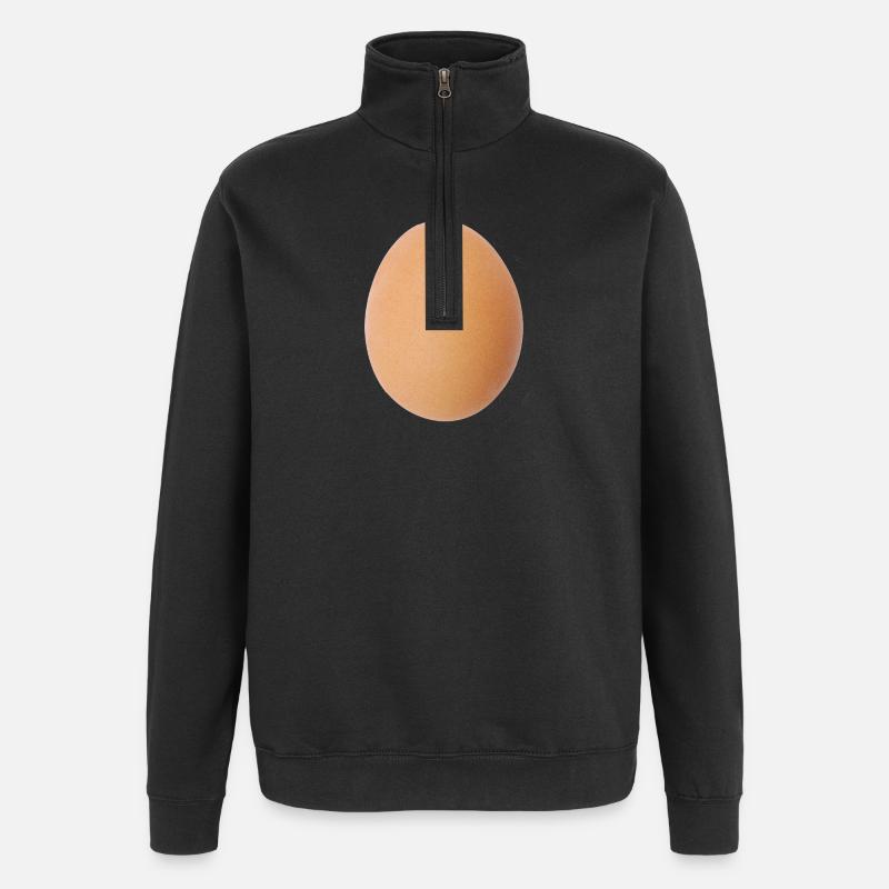 Egg Brown Pattern Nature Motif - Quarter-Zip Sweatshirt - black