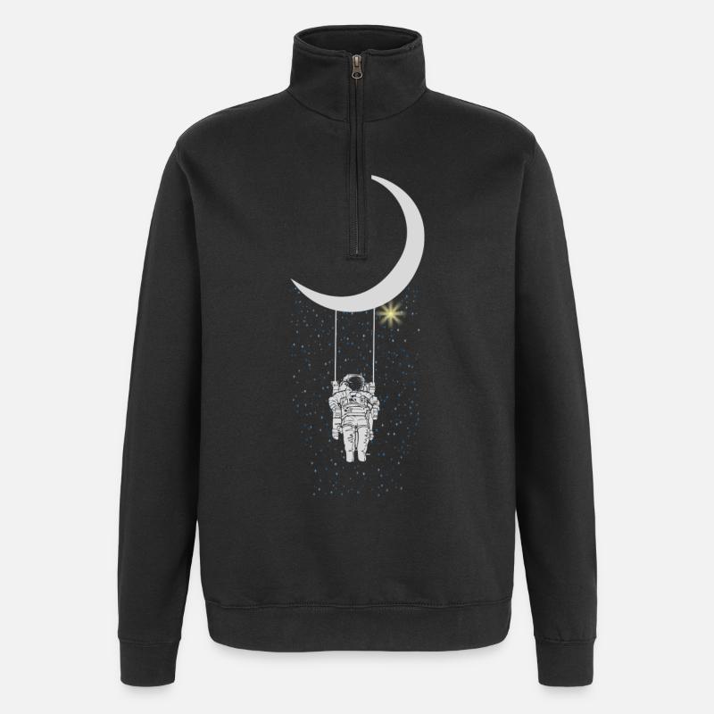 Astronaut - Quarter-Zip-Sweatshirt - Schwarz
