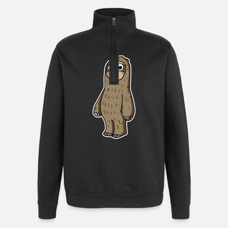 Sloth motif - Quarter-Zip Sweatshirt - black