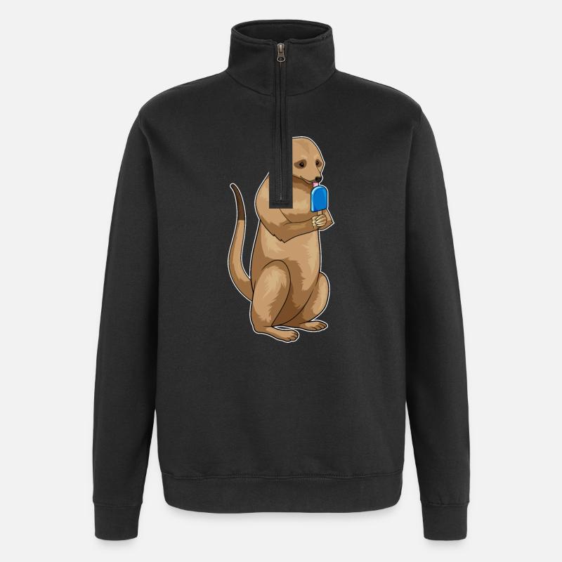 Suicates popsicles - Sweat à zip 1/4 - noir