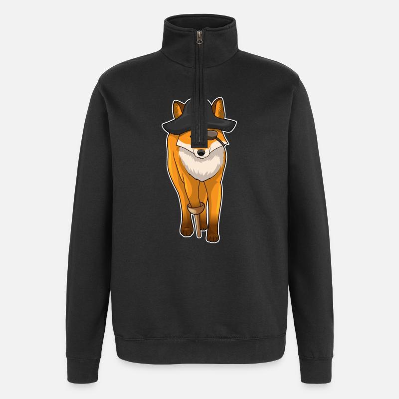 Fox Pirate Eye Patch - Sweat à zip 1/4 - noir