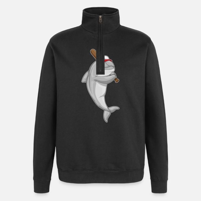 Dolphin Baseball Baseball Bats - Sweat à zip 1/4 - noir
