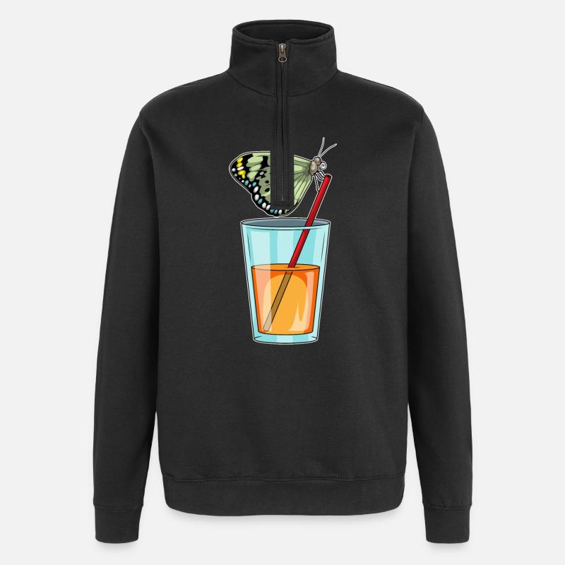Jus de papillon - Sweat à zip 1/4 - noir