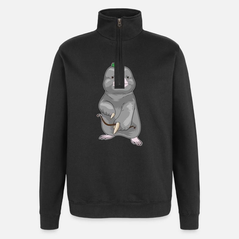 Arc d’archer taupe - Sweat à zip 1/4 - noir