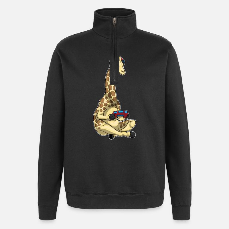 Manette Giraffe Gamer - Sweat à zip 1/4 - noir