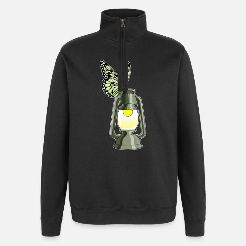 Lanterne Papillon - Sweat à zip 1/4 - noir