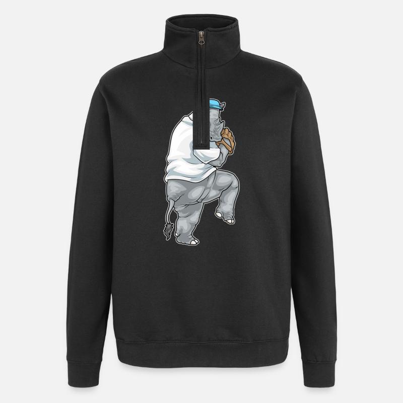 Rhino Baseball Gant de baseball - Sweat à zip 1/4 - noir
