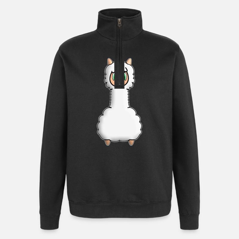 Alpaka - Quarter-Zip-Sweatshirt - Schwarz