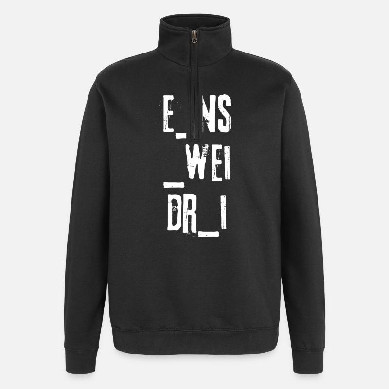 ONE, TWO, THREE - Quarter-Zip Sweatshirt - black