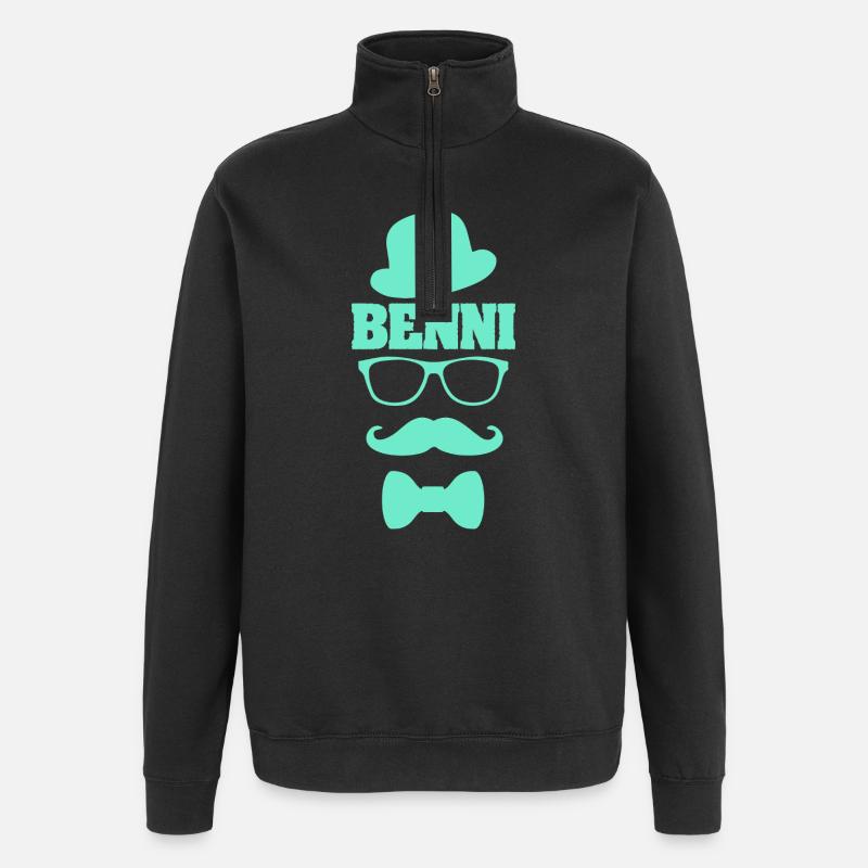 Benni as a first name - Quarter-Zip Sweatshirt - black