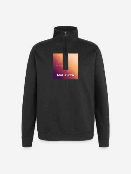 Mallorca outline at sunset - Quarter-Zip Sweatshirt - black