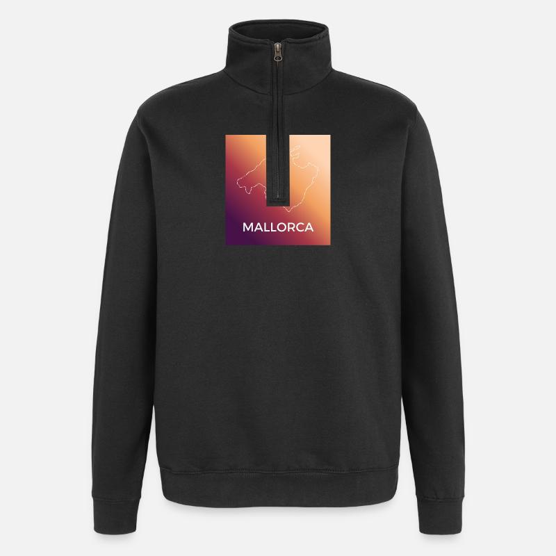 Mallorca outline at sunset - Quarter-Zip Sweatshirt - black