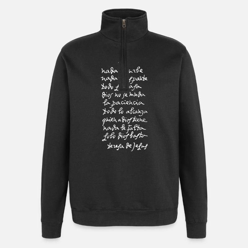 Solo Dios basta (oscura) - Sweat à zip 1/4 - noir