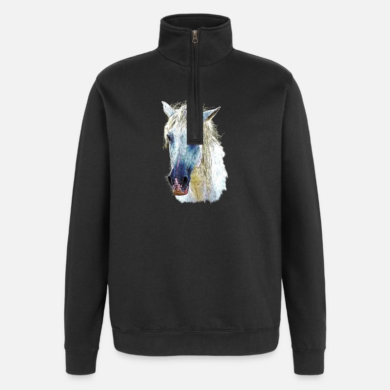 camarguepferd - Quarter-Zip-Sweatshirt - Schwarz