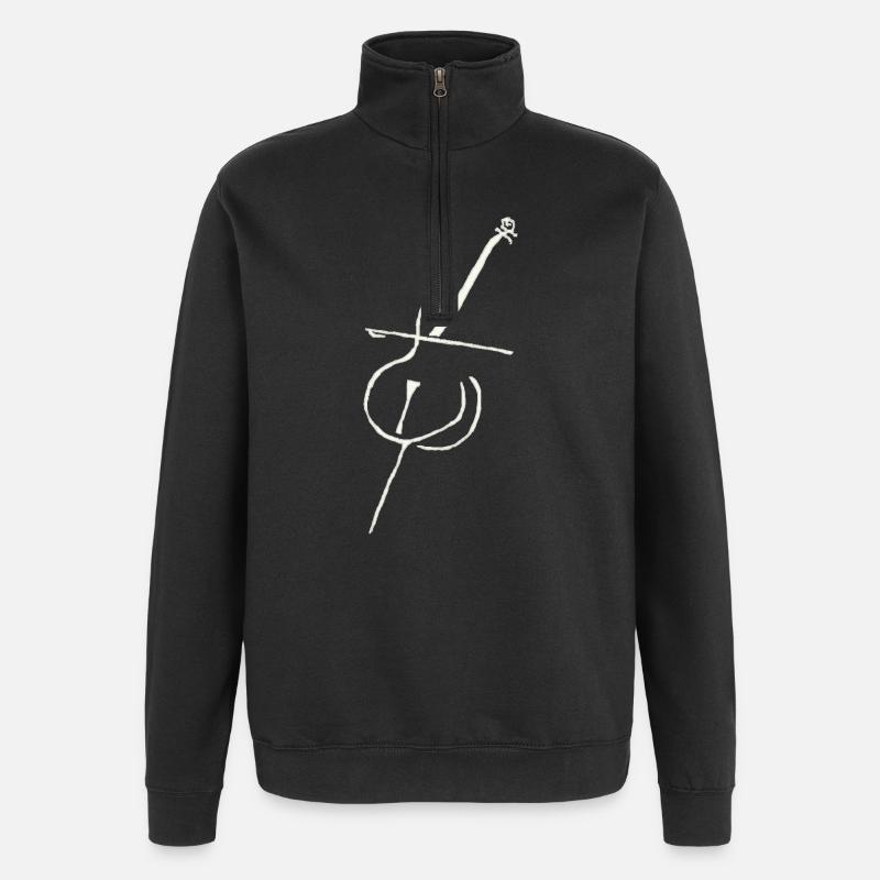 Violoncelle blanc pur - Sweat à zip 1/4 - noir