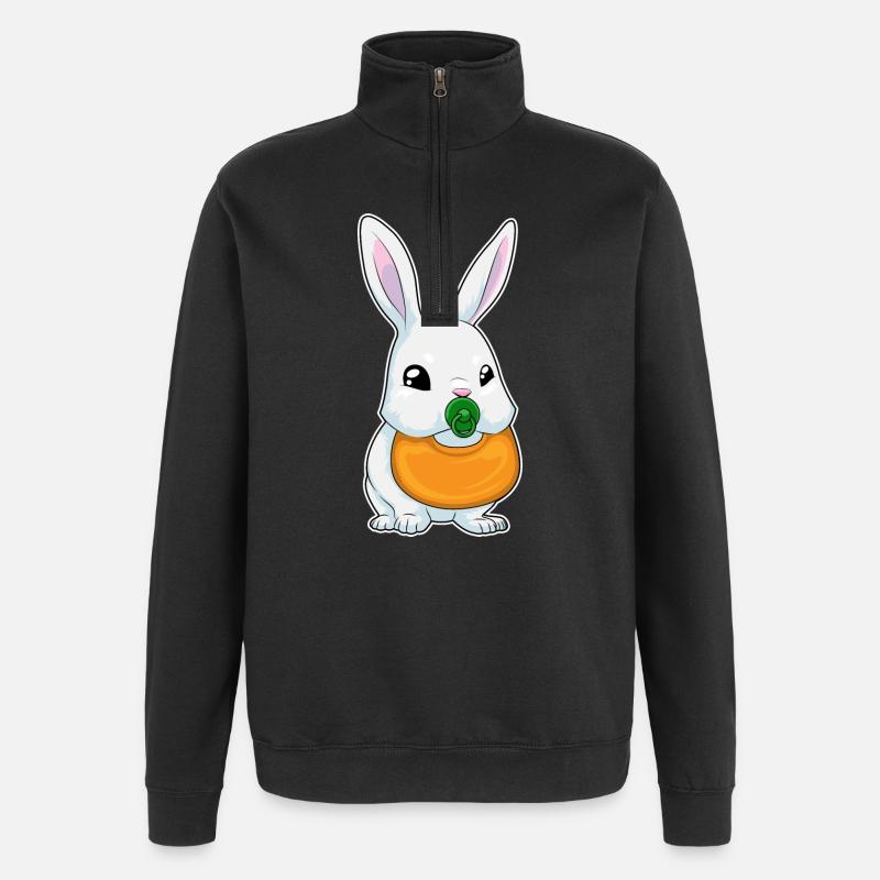 Hase Lätzchen Schnuller - Quarter-Zip-Sweatshirt - Schwarz