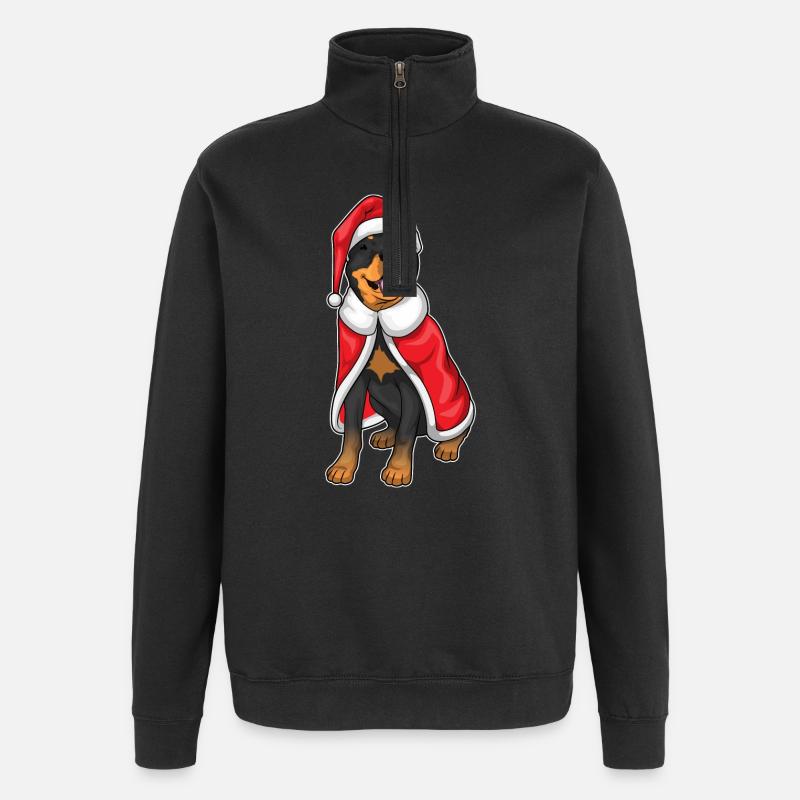 Rottweiler Noël Noël - Sweat à zip 1/4 - noir
