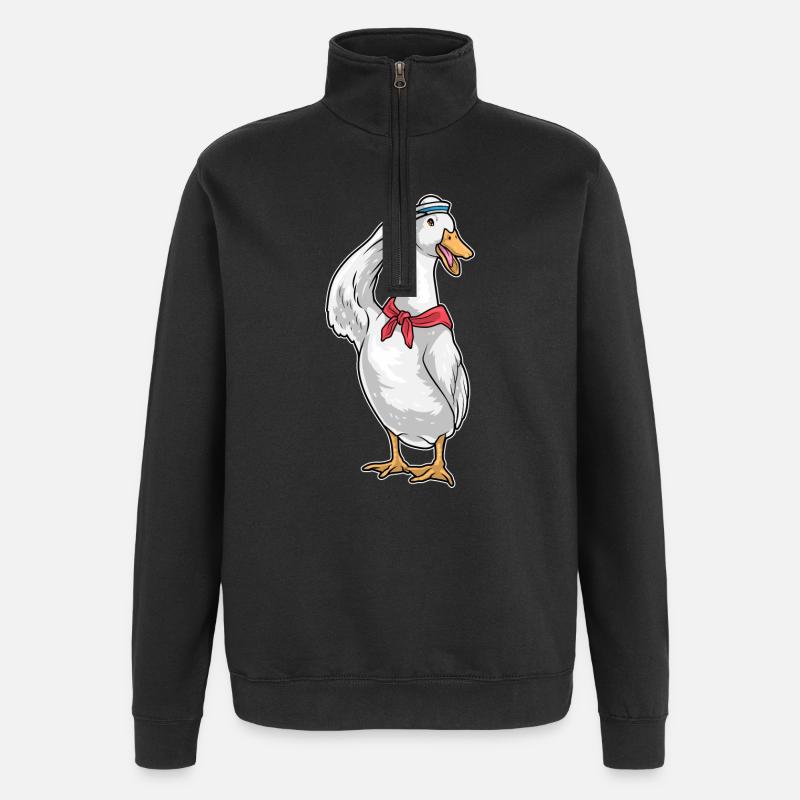 Chapeau marin canard - Sweat à zip 1/4 - noir