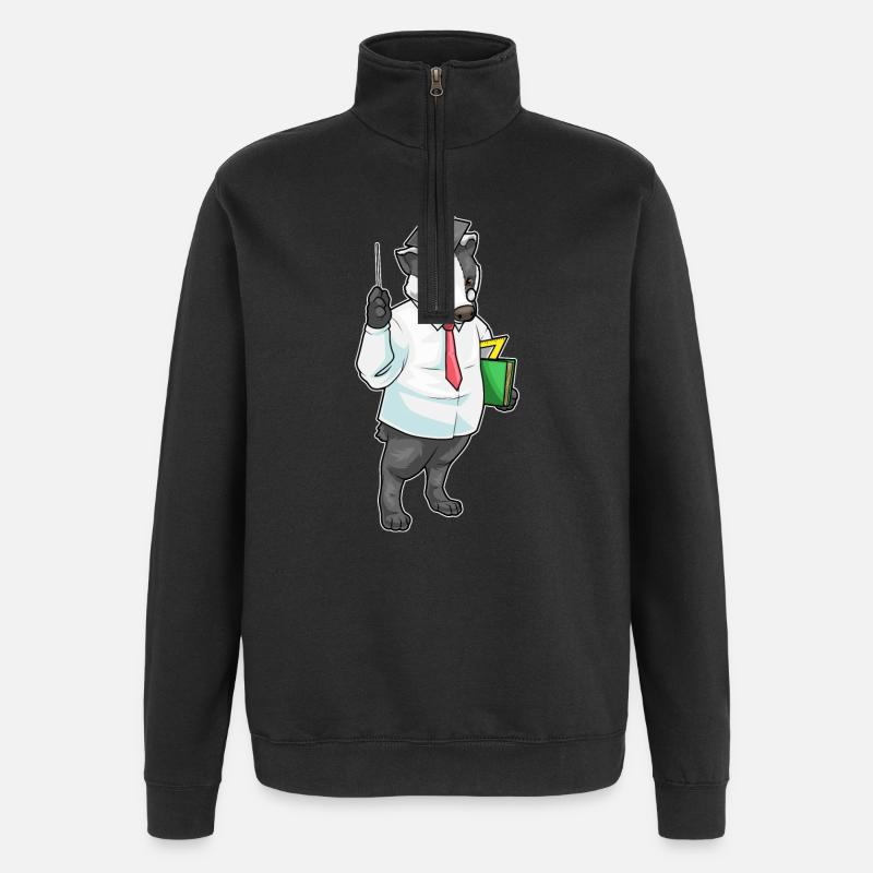 Badger Math Teacher School - Quarter-Zip Sweatshirt - black