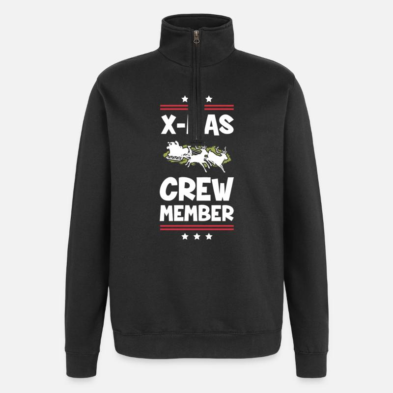 X-Mas Crew Mitglied - Quarter-Zip-Sweatshirt - Schwarz
