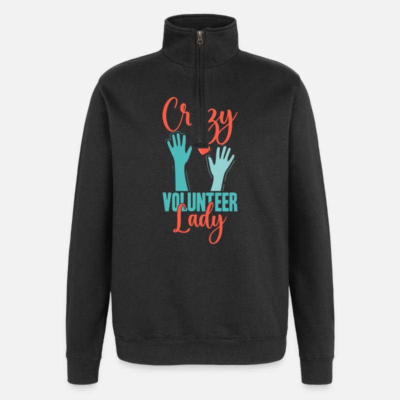 Appréciation du Bénévolat Volontaire Folle Bénévole - Sweat à zip 1/4 - noir
