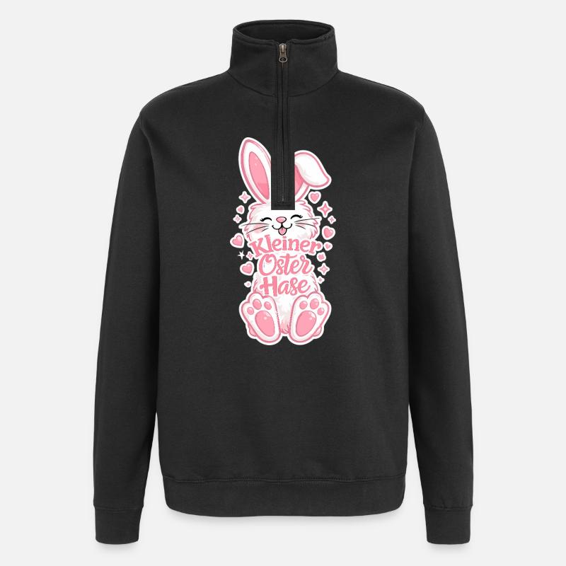 Little Easter Bunny in Pink - Quarter-Zip Sweatshirt - black