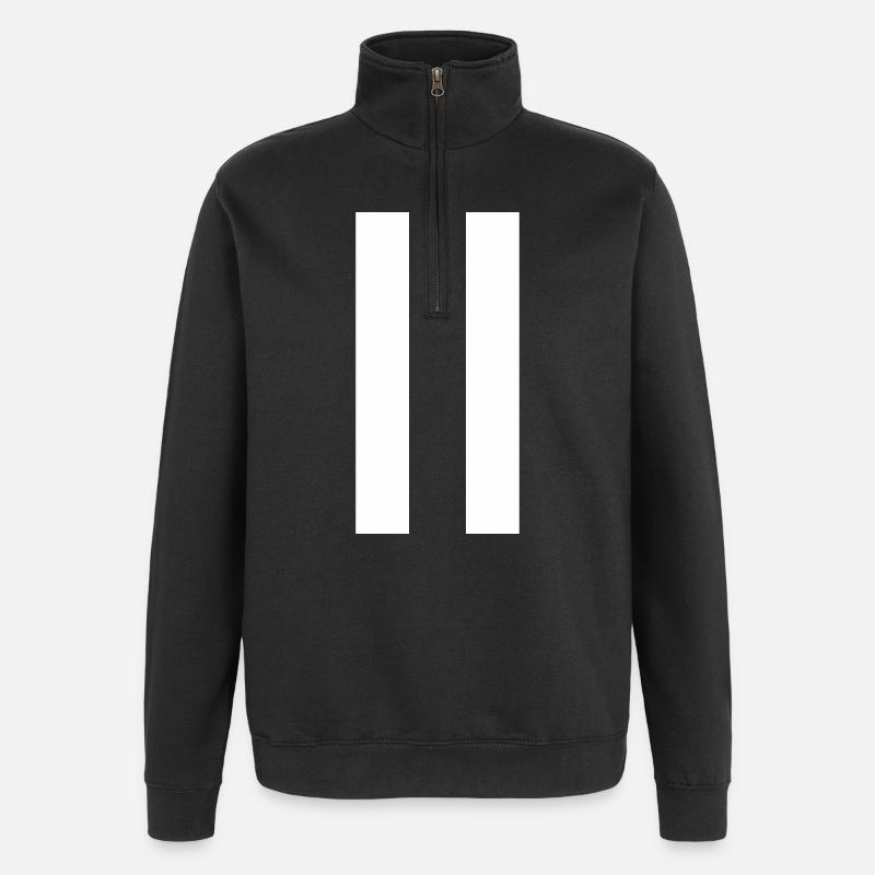 Pause-Zeichen – Modernes Minimal-Design - Quarter-Zip-Sweatshirt - Schwarz