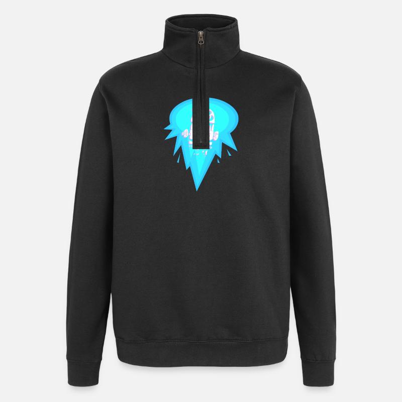 TurboDead - Sweat à zip 1/4 - noir