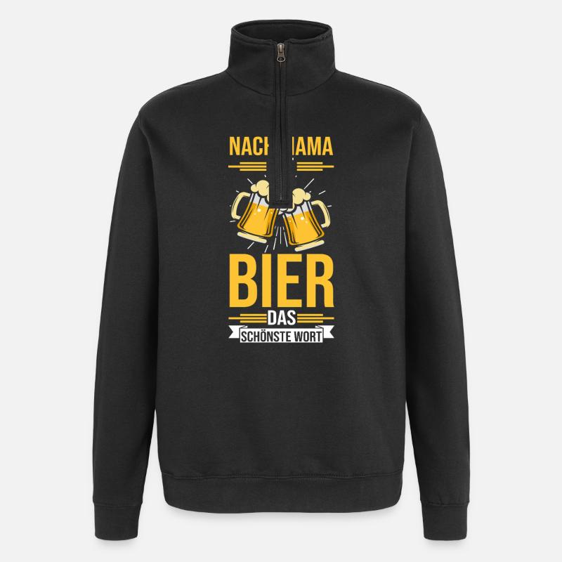 Bier Bierliebhaberin Mutter Mama - Quarter-Zip-Sweatshirt - Schwarz