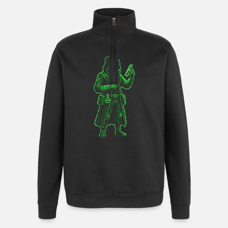 Punk Apotheker Pixel Art Retro Hacker - Quarter-Zip-Sweatshirt - Schwarz