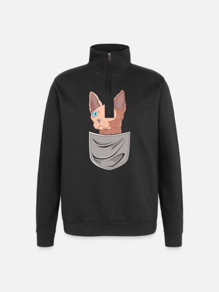 Sphynx - Quarter-Zip Sweatshirt - black