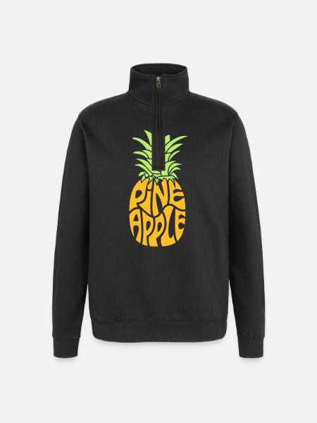pineapple - Quarter-Zip Sweatshirt - black