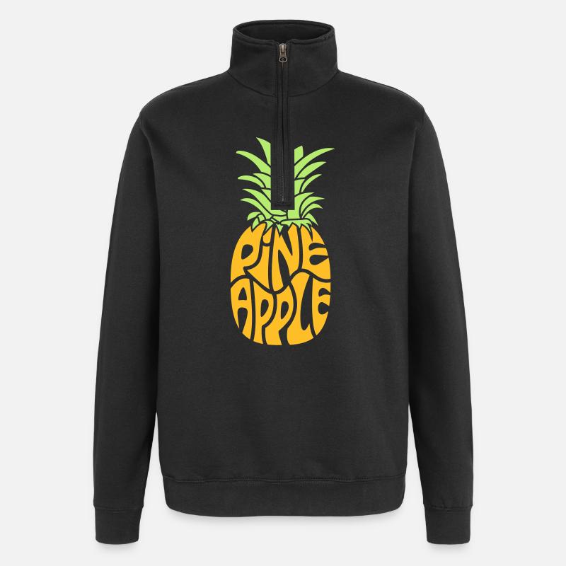 pineapple - Quarter-Zip Sweatshirt - black