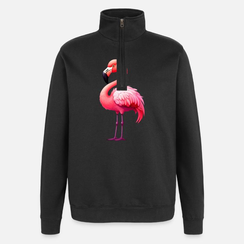 Flamant - Sweat à zip 1/4 - noir