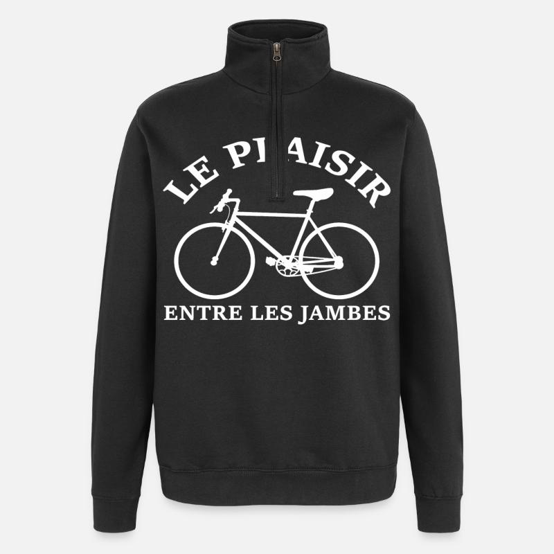 Le plaisir du velo - Sweat à zip 1/4 - noir