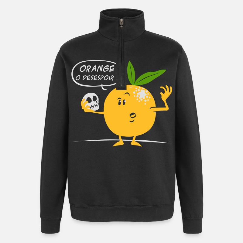 Orange o desespoir - Sweat à zip 1/4 - noir
