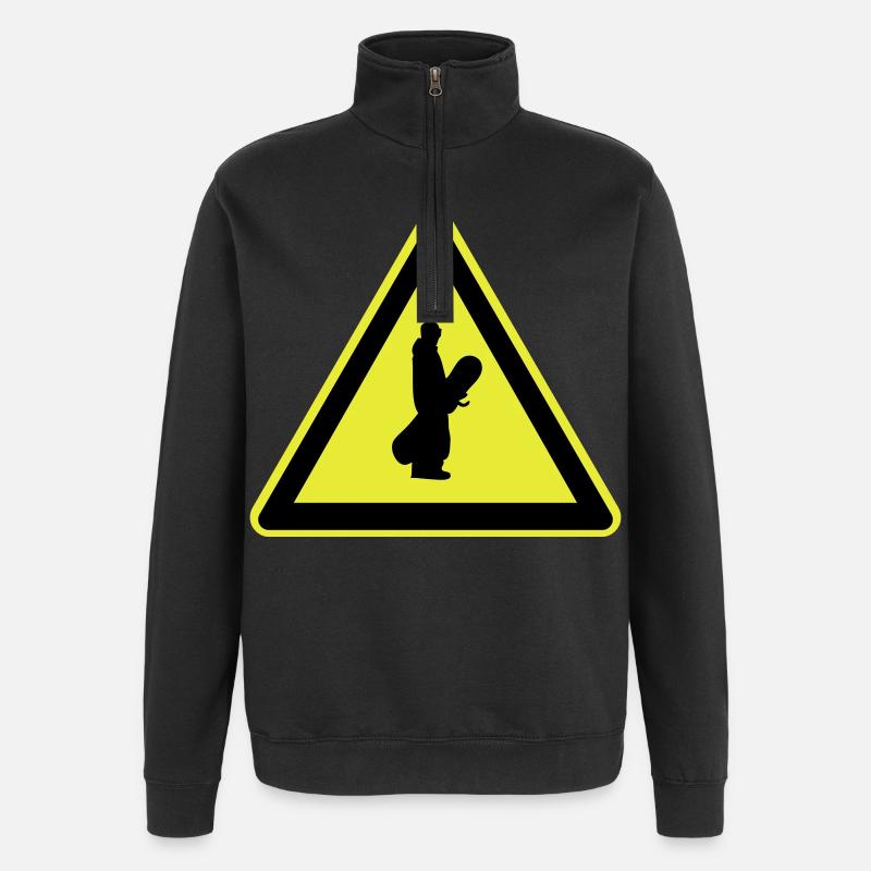 Plaque de snowboard - Sweat à zip 1/4 - noir