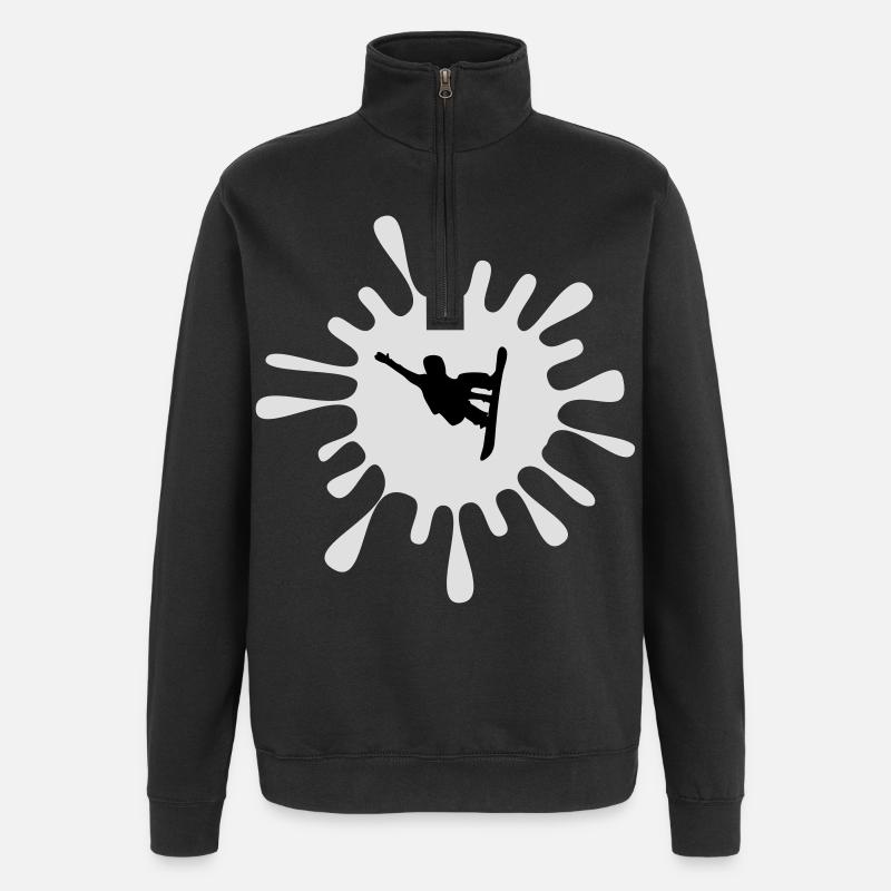 Snowboarder - Quarter-Zip-Sweatshirt - Schwarz