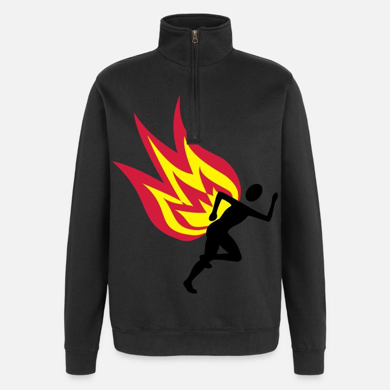 Feu de Jogger - Sweat à zip 1/4 - noir