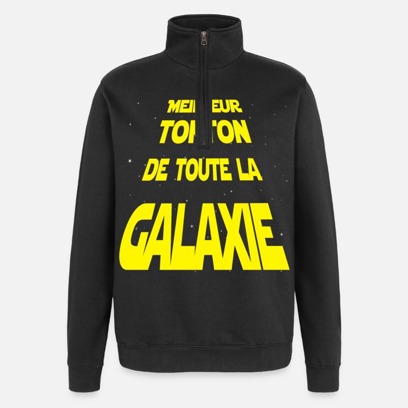 Meilleur Tonton de la galaxie - Sweat à zip 1/4 - noir