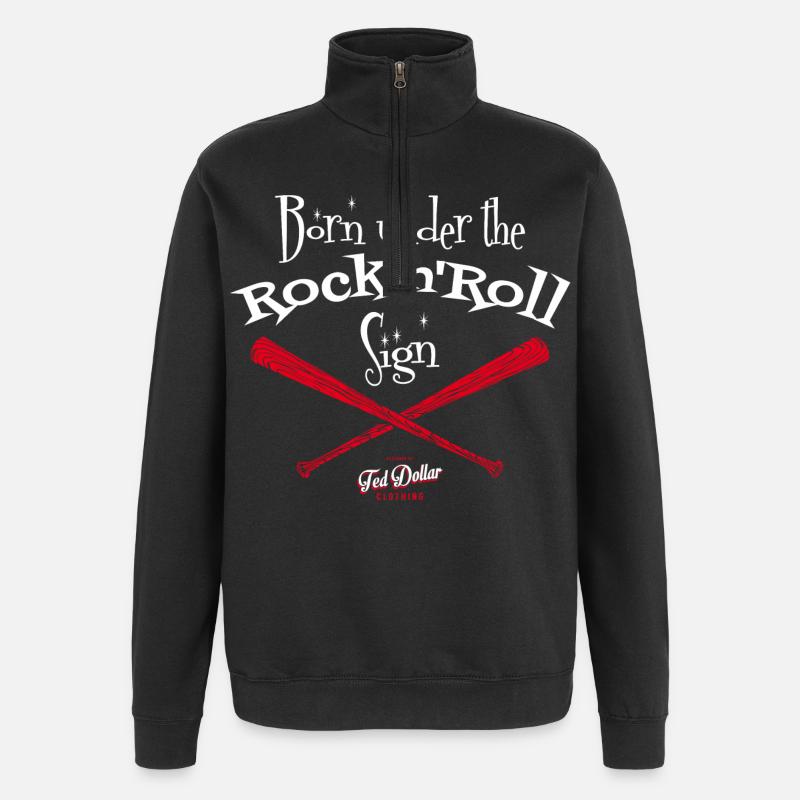Né sous le Signe du Rock'n'Roll - Sweat à zip 1/4 - noir