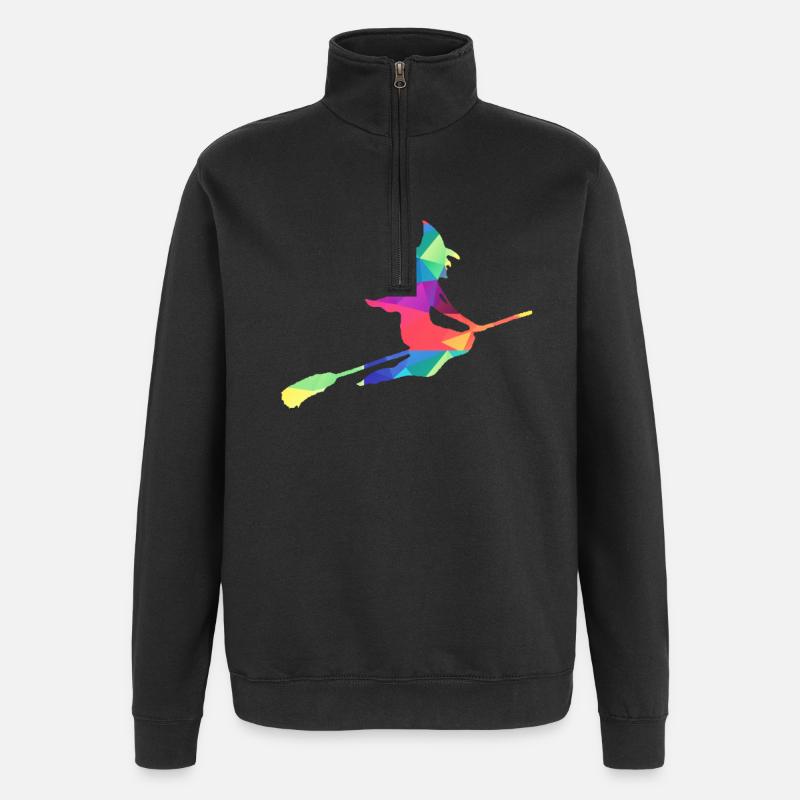 Bunte Hexe - Quarter-Zip-Sweatshirt - Schwarz