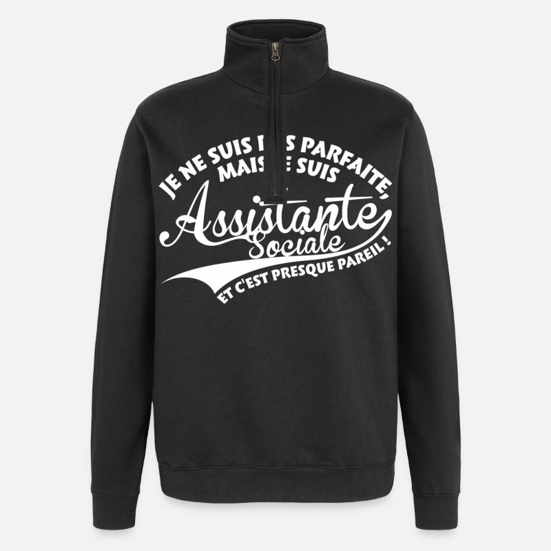 Parfaite Assistante Sociale - Sweat à zip 1/4 - noir