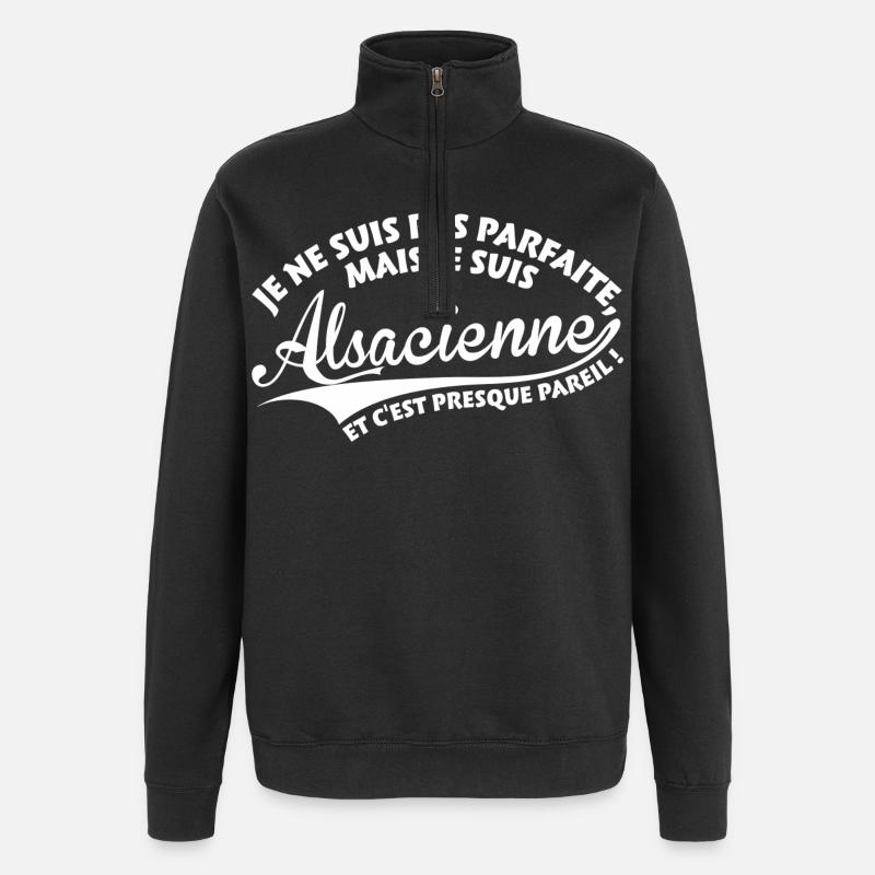 Parfaite Alsacienne - Sweat à zip 1/4 - noir