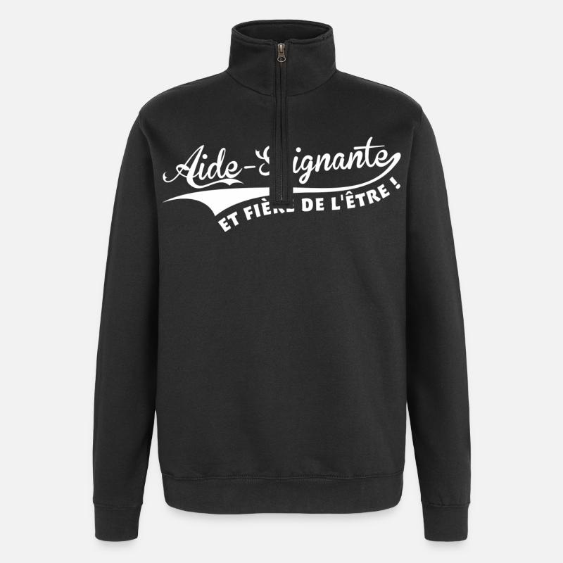 Aide-Soignante et fière de l'être ! - Sweat à zip 1/4 - noir