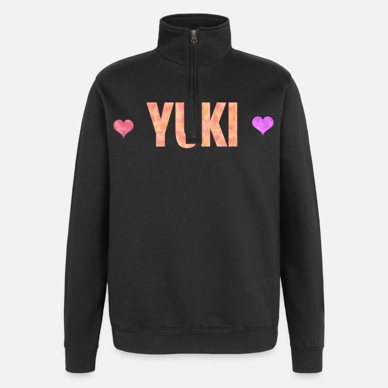 Yuki - Sweat à zip 1/4 - noir