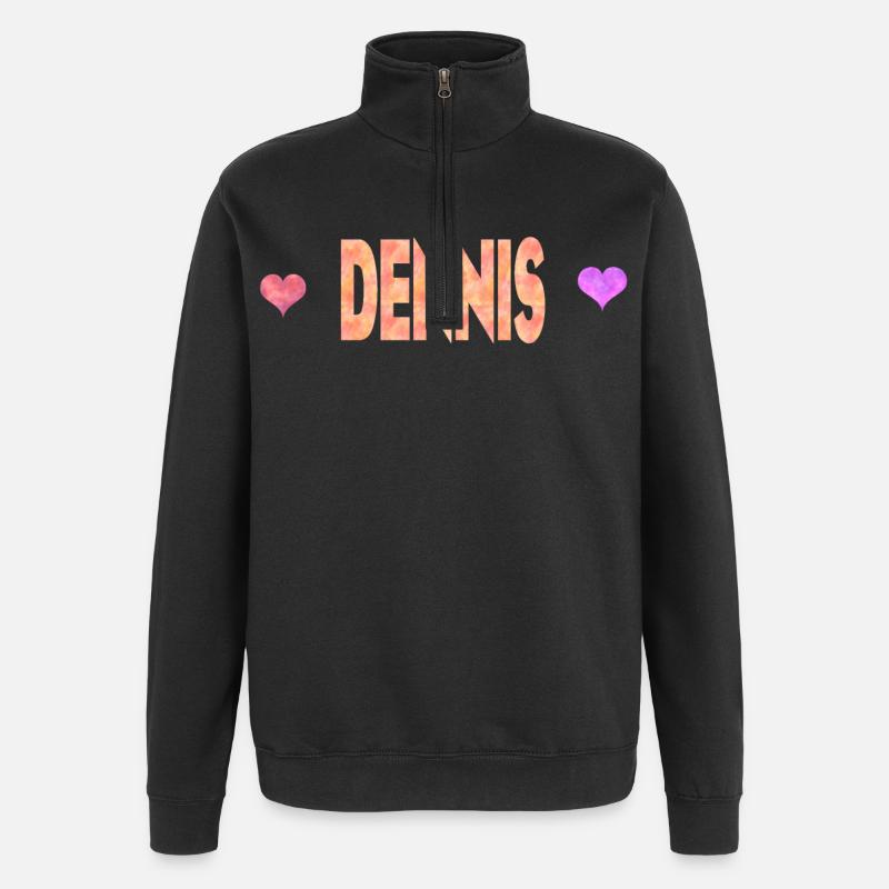 Dennis - Sweat à zip 1/4 - noir