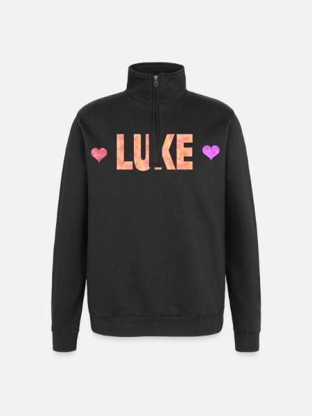 Luke - Quarter-Zip-Sweatshirt - Schwarz